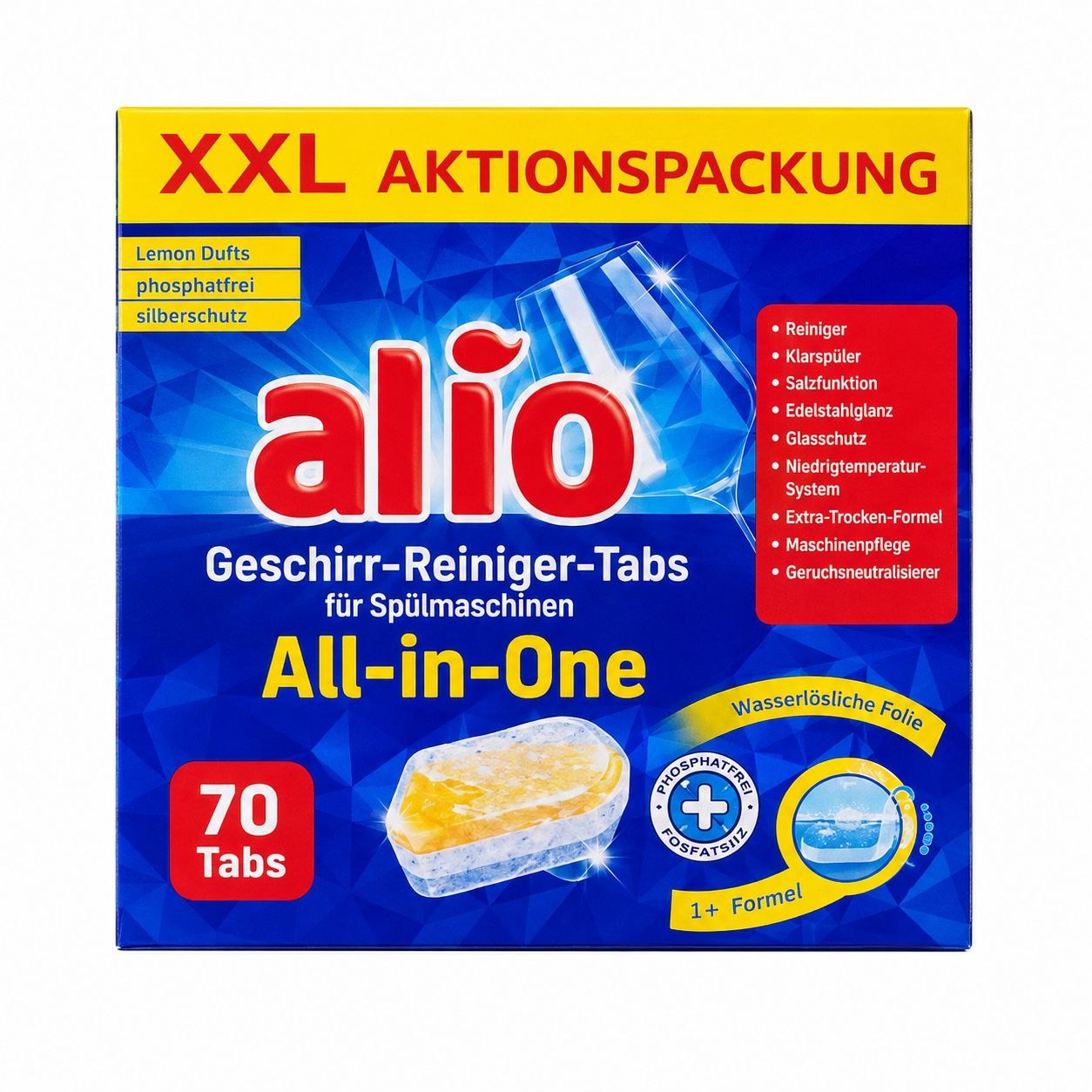 Alio All-in-One dishwasher tablets, 70 pcs - Лицевая