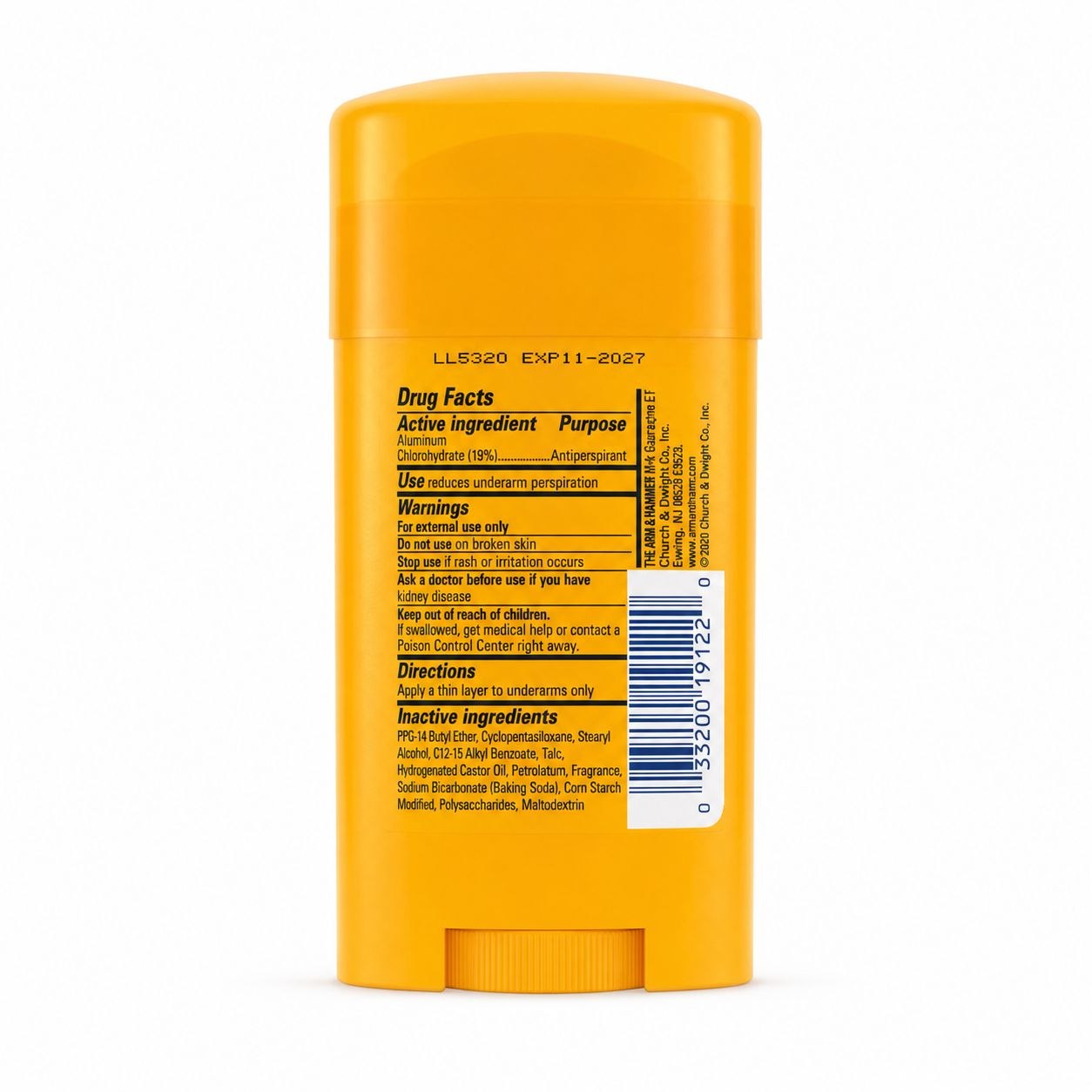 Arm & Hammer Ultra Max Powder Fresh дезодорант-стик 28 г - Обратная