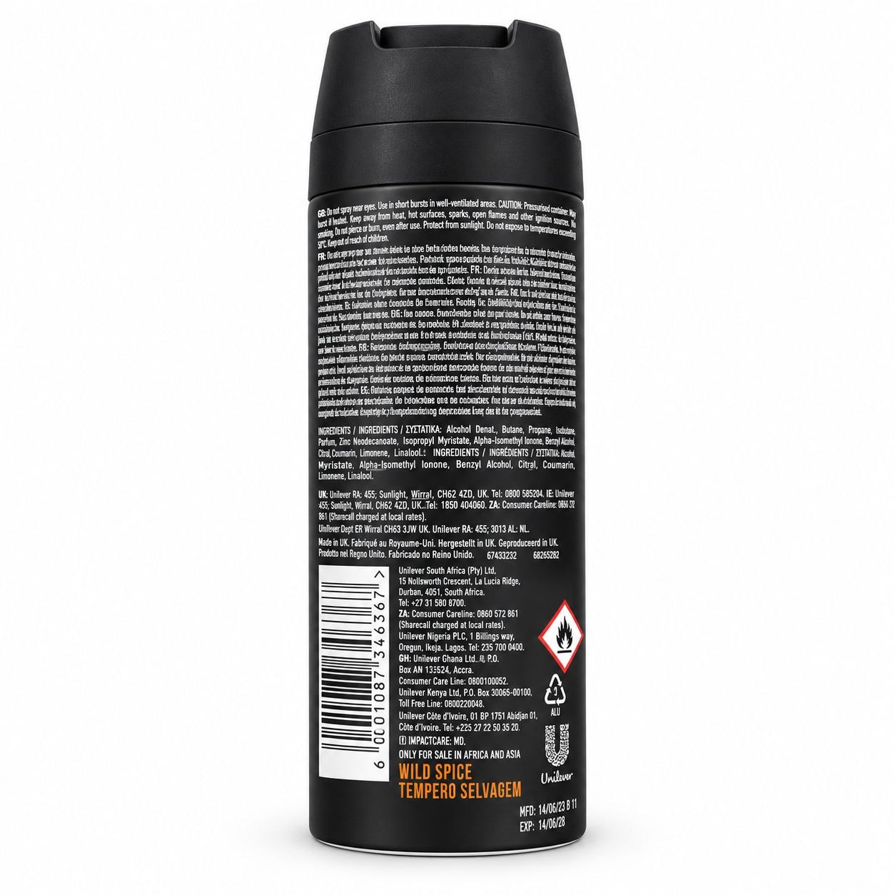 AXE Wild Spice спрей-дезодорант 150 мл - Обратная
