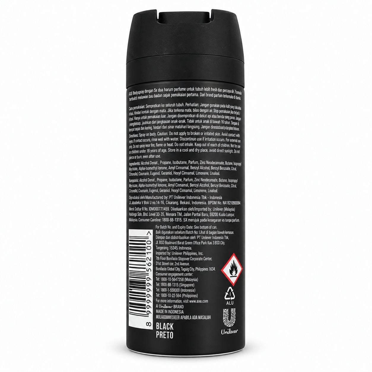 AXE Black спрей-дезодорант 150 мл - Обратная