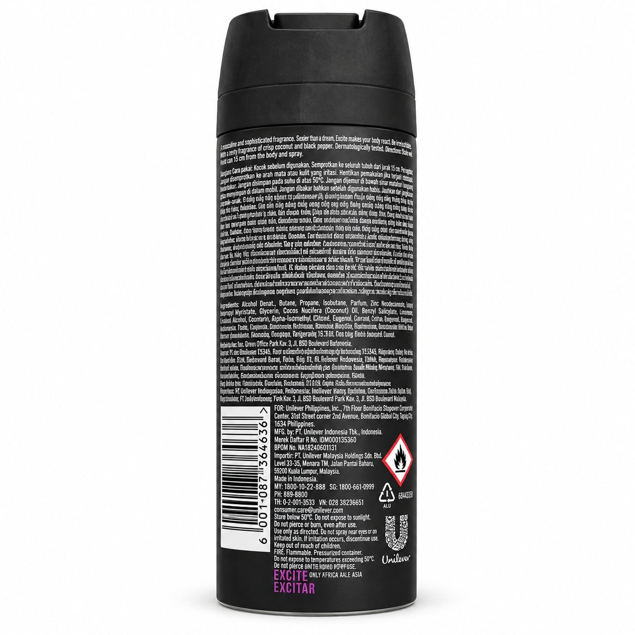 AXE Excite спрей-дезодорант 150 мл - Обратная