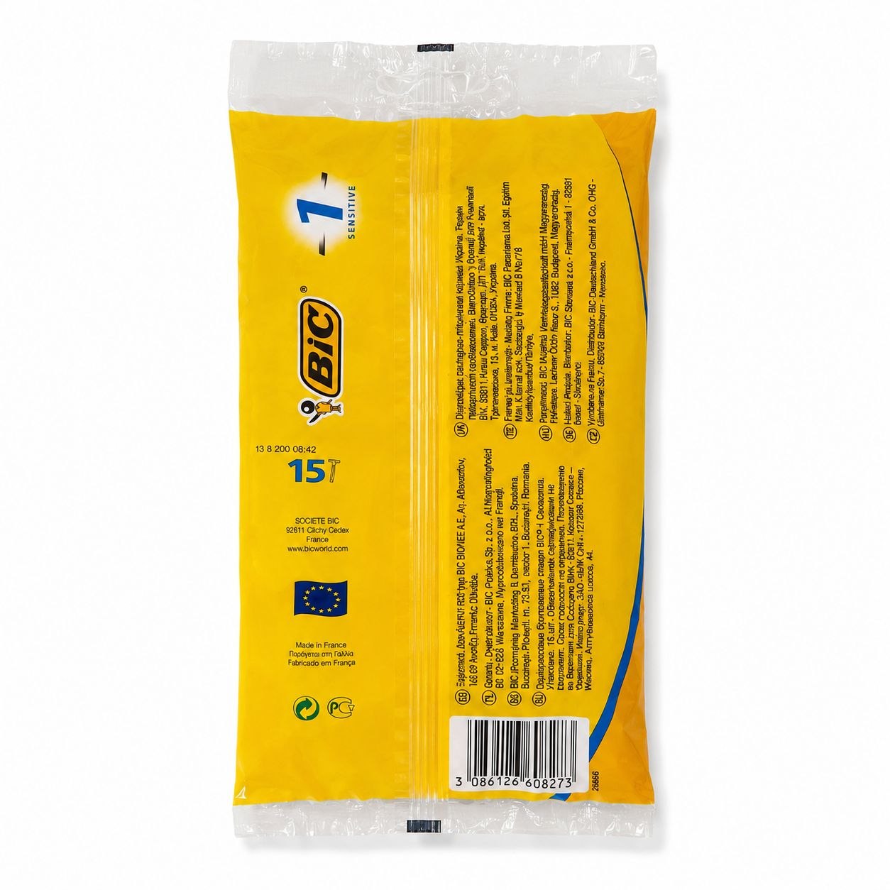BIC 1 Sensitive одноразовые станки 15 шт (10+5) - Обратная