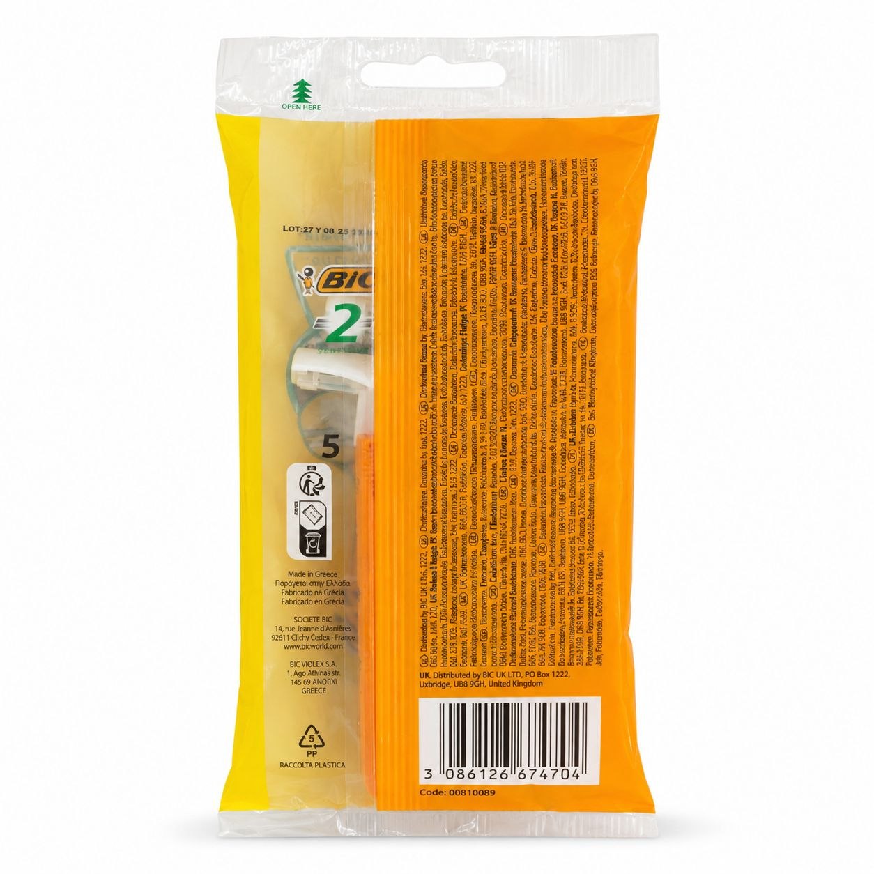 BIC 2 Sensitive одноразовые станки 5 шт - Обратная