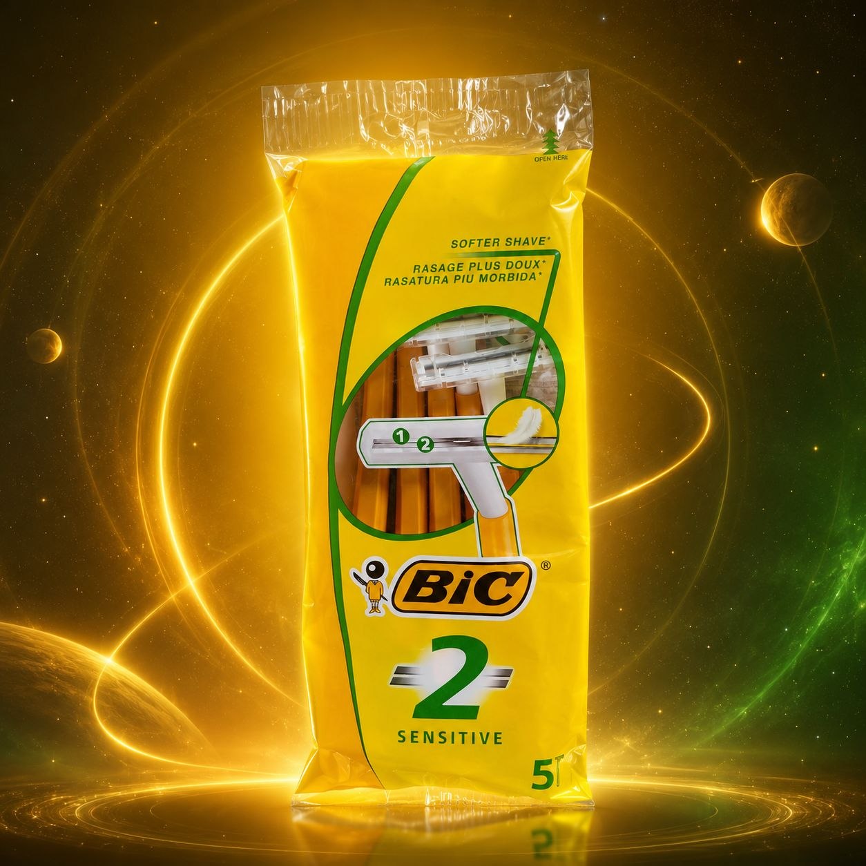 BIC 2 Sensitive одноразовые станки 5 шт - Лицевая