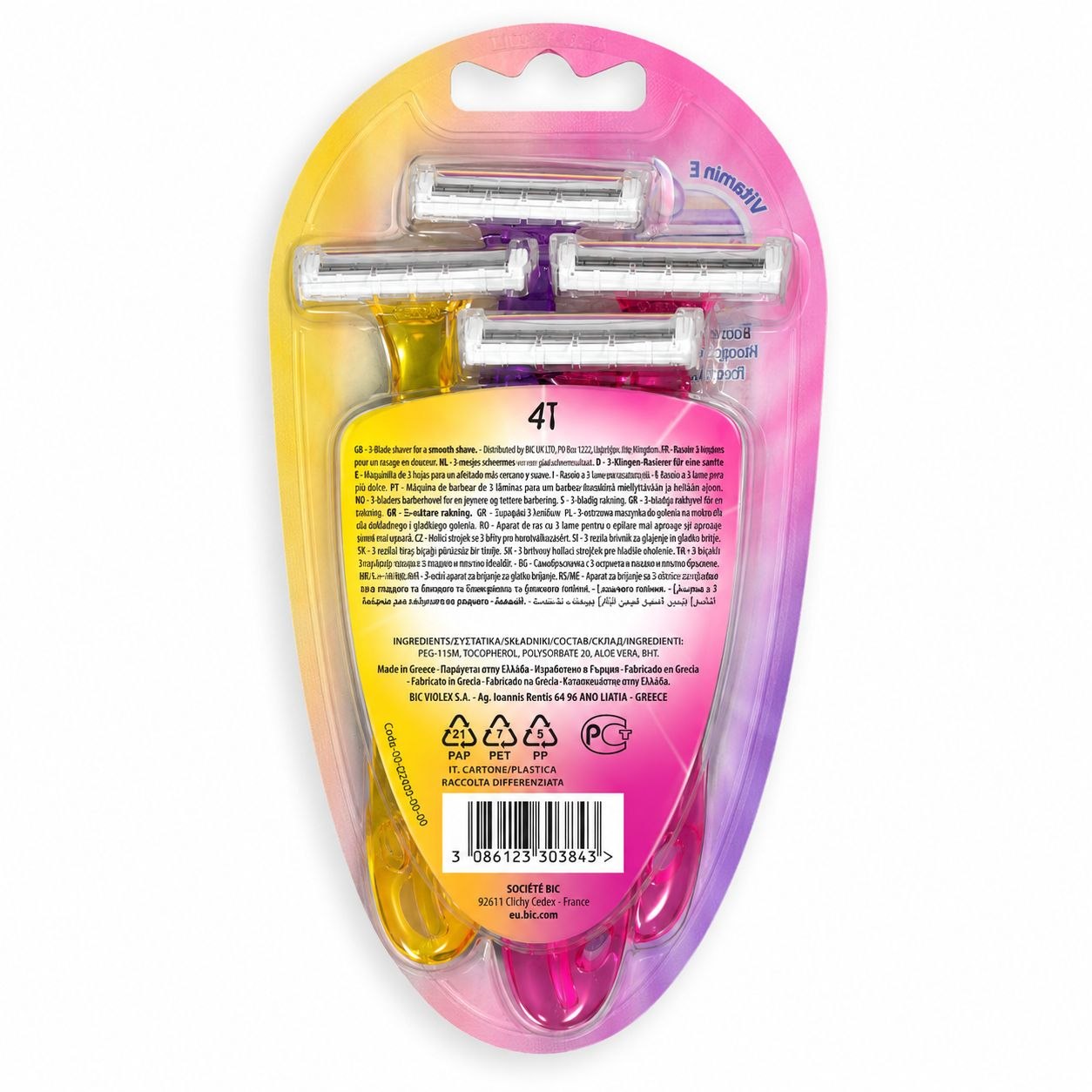 BIC Miss Soleil Colour Collection одноразовые станки 4 шт - Обратная