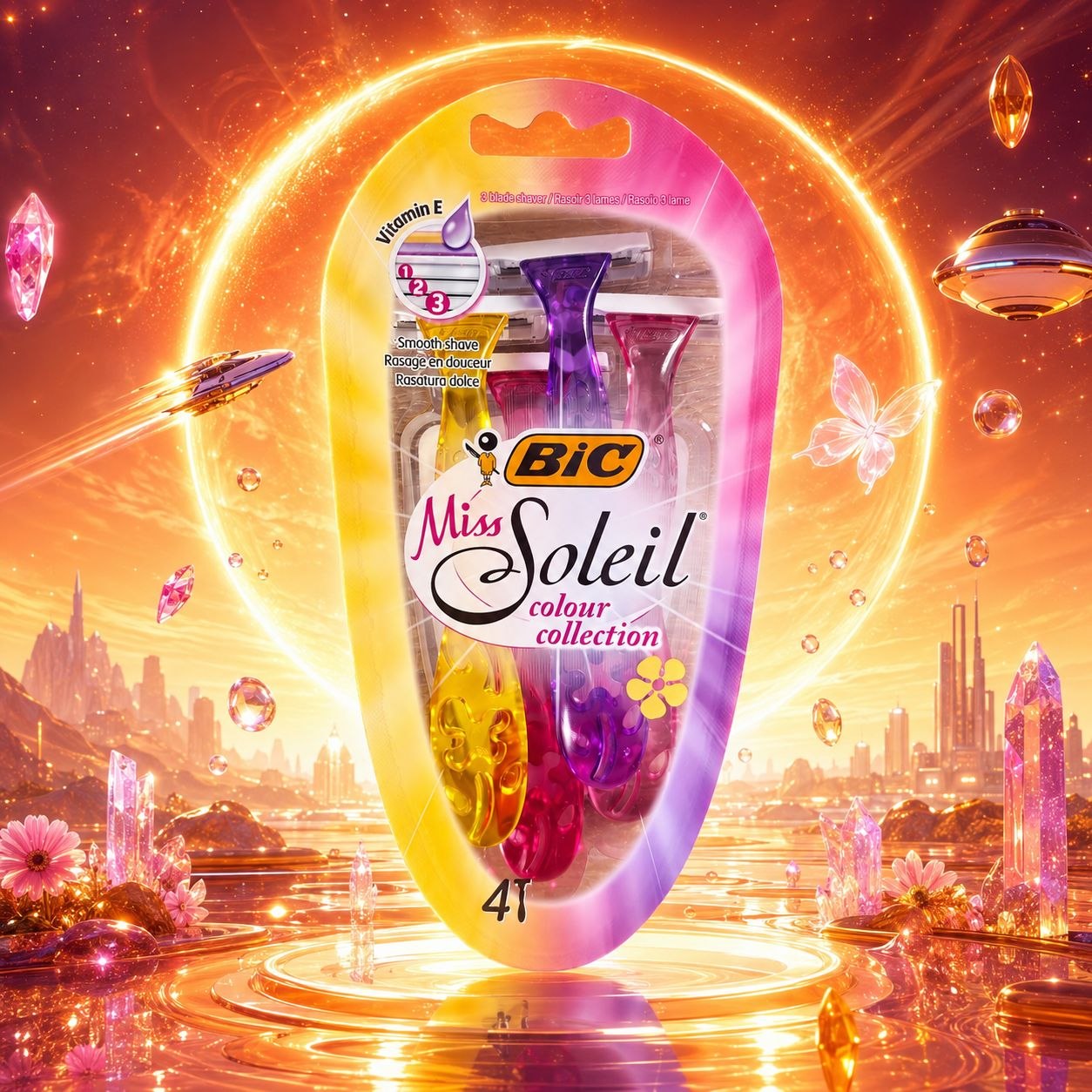 BIC Miss Soleil Colour Collection одноразовые станки 4 шт