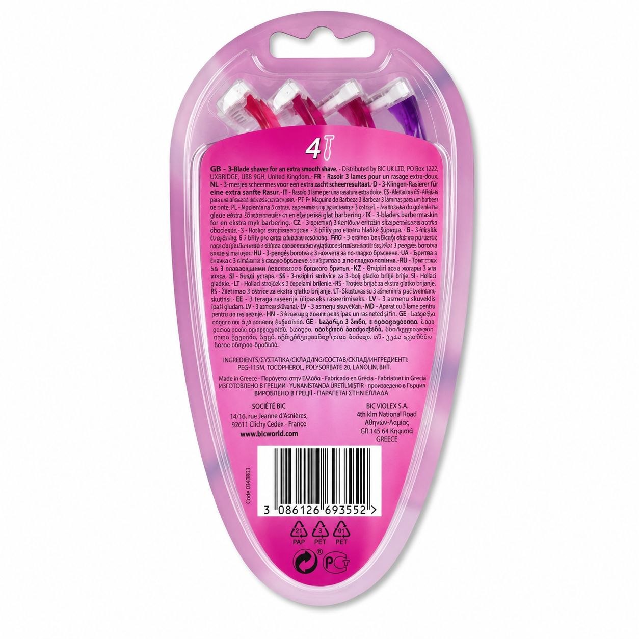 BIC Soleil Scent женские одноразовые станки 4 шт - Обратная