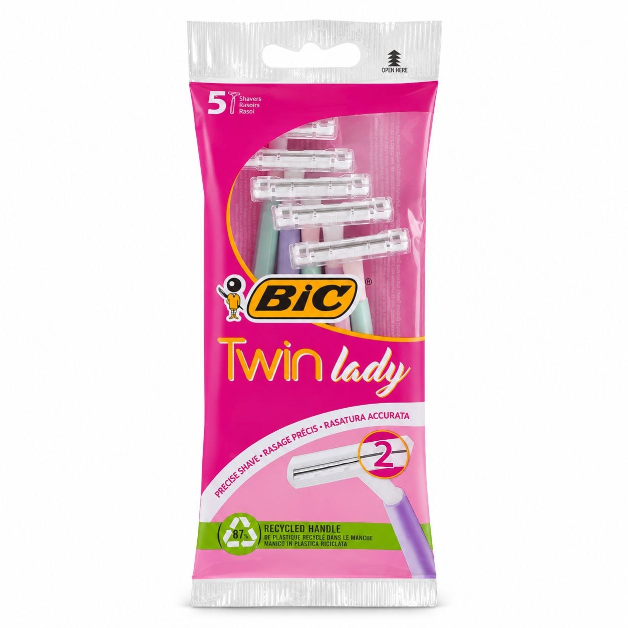 BIC Twin Lady женские одноразовые станки 5 шт - Лицевая