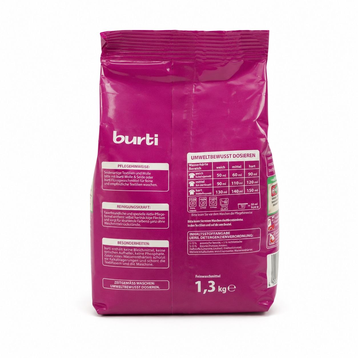 Burti Compact washing powder 1.3 kg - Обратная