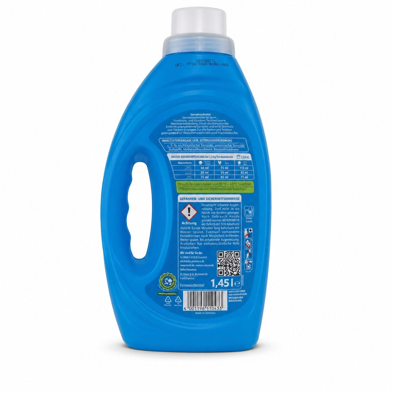 Burti Sport & Outdoor laundry gel 1.45 L - Обратная