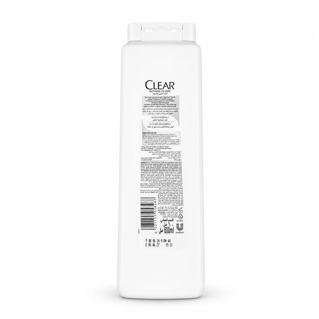 Clear Anti-Hairfall шампунь 600 мл - Обратная