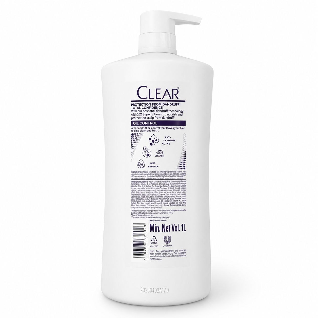 Clear Oil Control шампунь 1 л - Обратная
