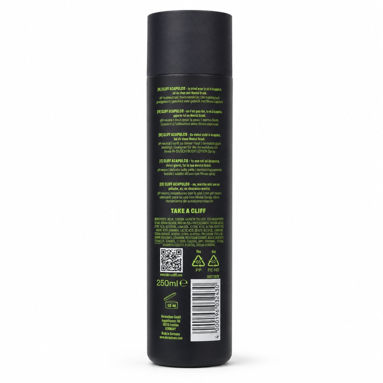 Cliff shower gel Acapulco 250 ml - Обратная