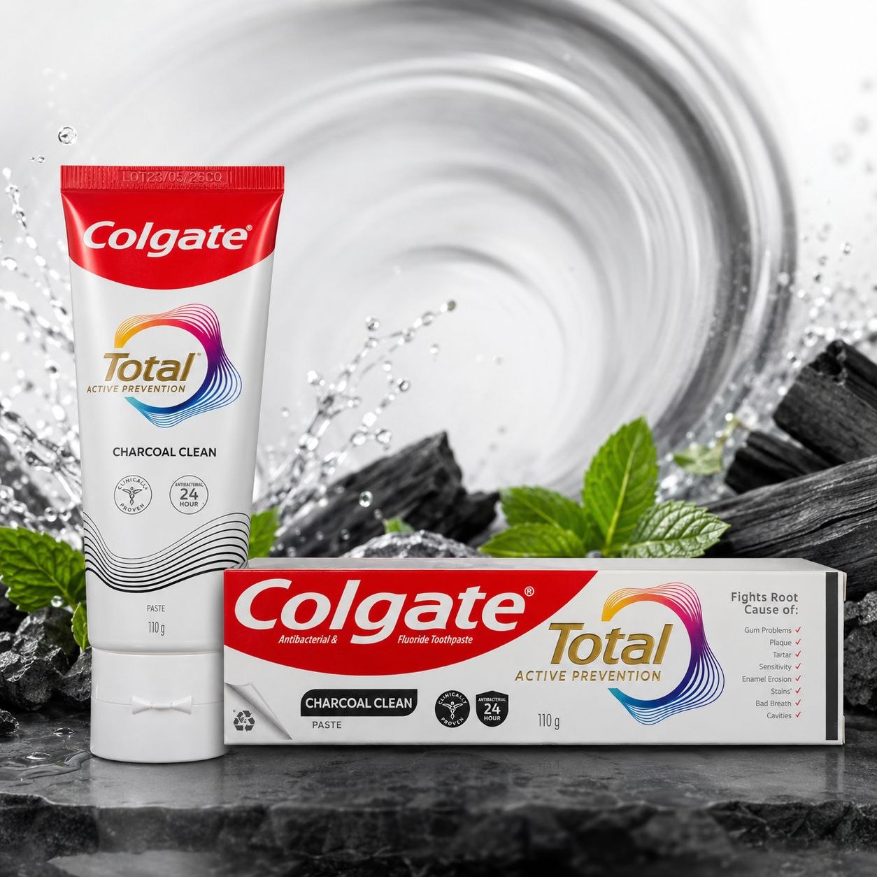 Colgate Total Charcoal Clean зубная паста 110 г