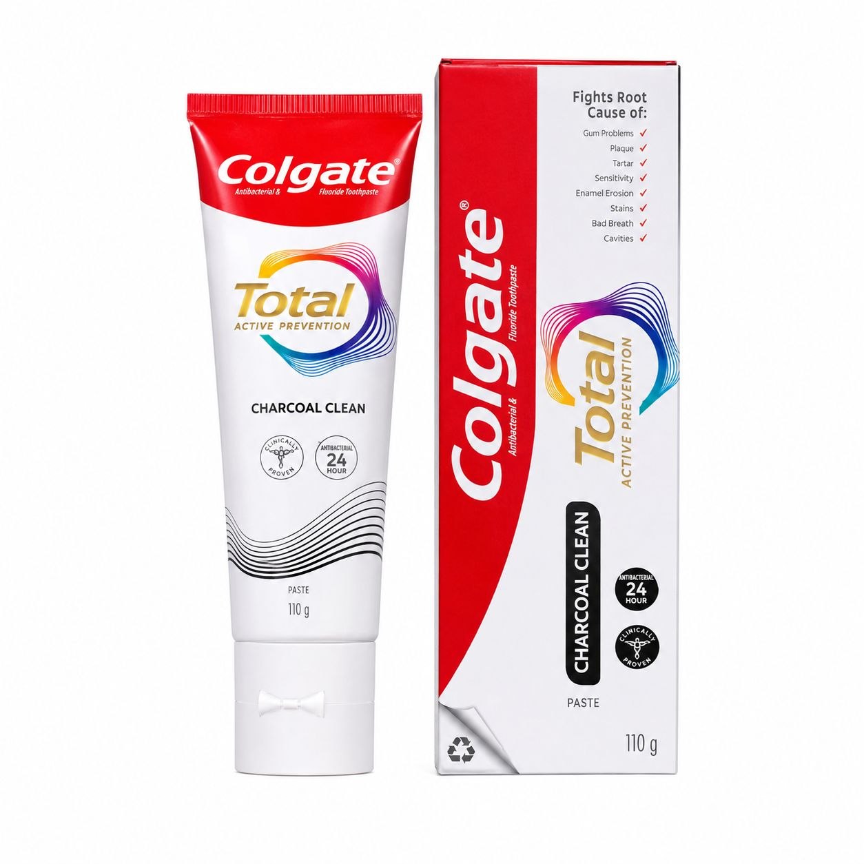 Colgate Total Charcoal Clean зубная паста 110 г - Лицевая
