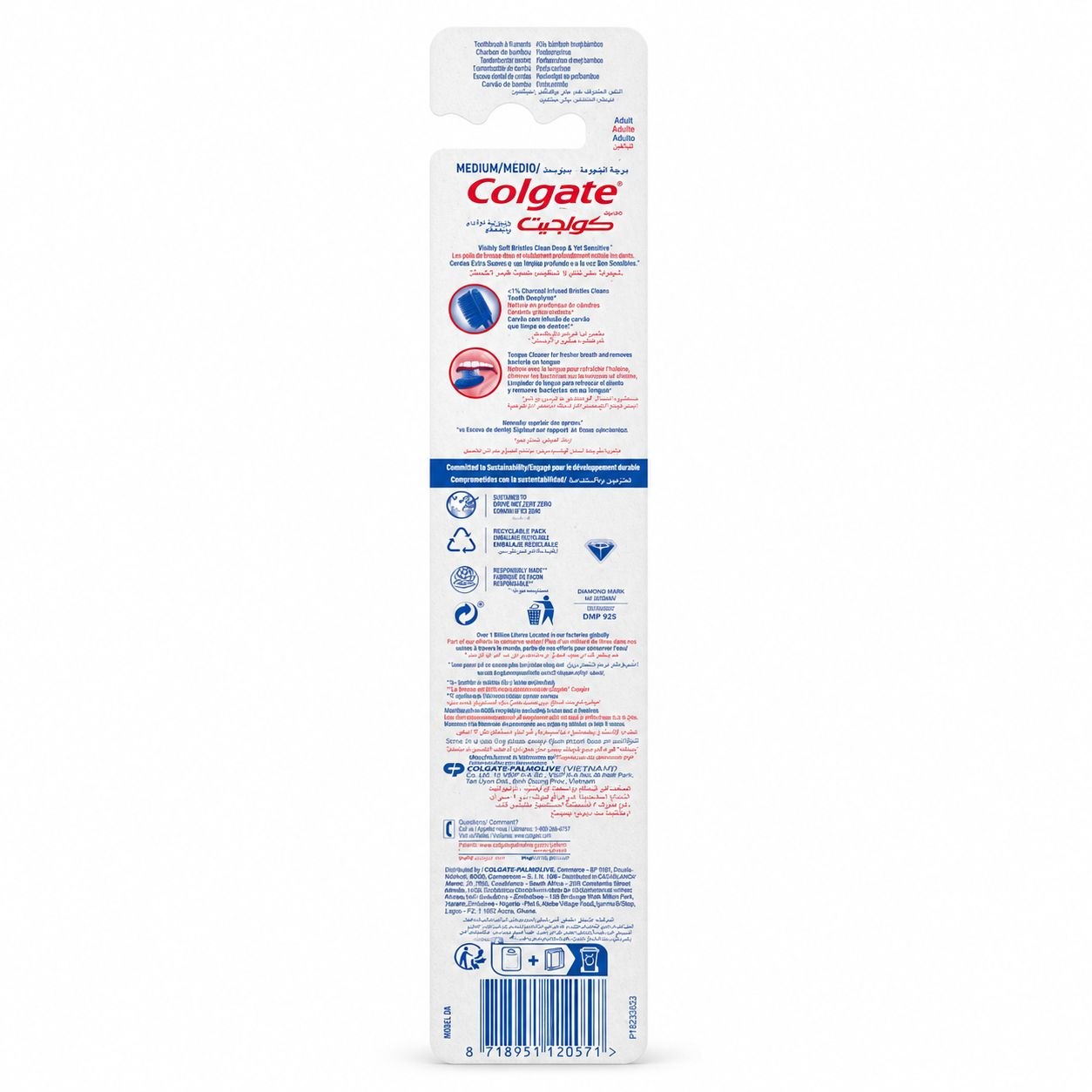 Colgate Double Action Charcoal зубная щётка - Обратная
