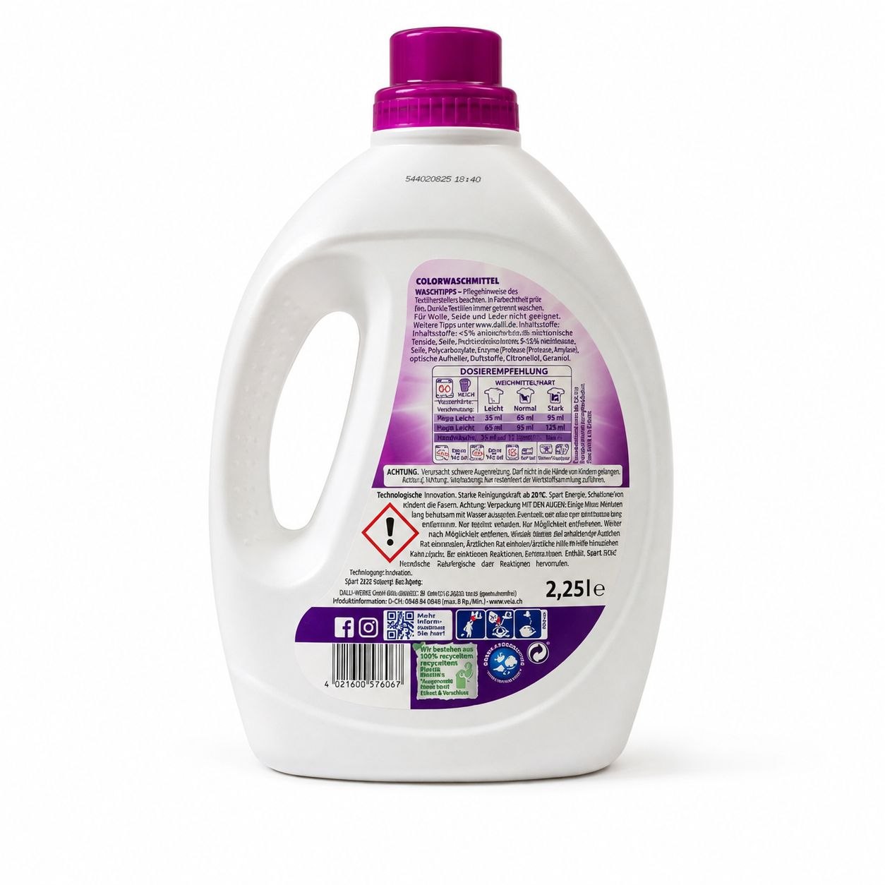 Dalli Colorwaschmittel laundry gel 2.25 L - Обратная