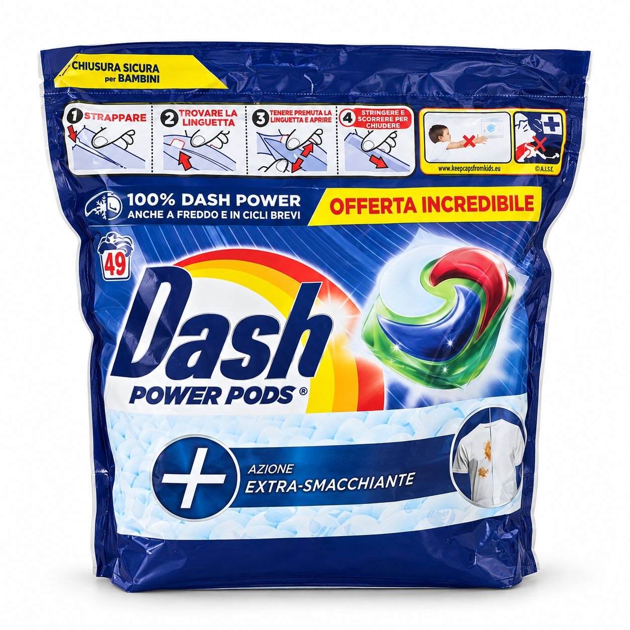 Dash Power Pods капсулы для стирки 49 шт - Лицевая