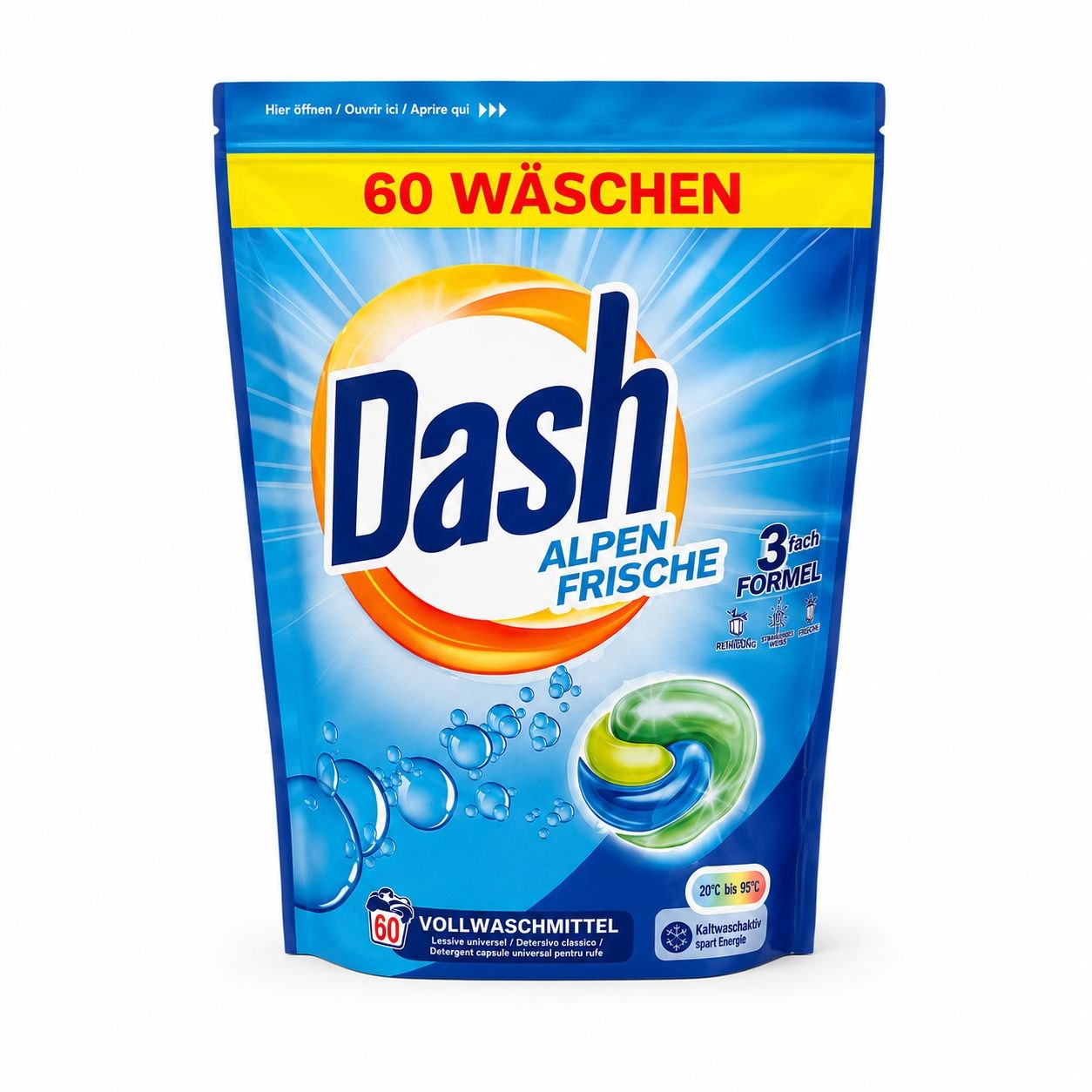 Dash Alpen Frische капсулы для стирки 60 шт - Лицевая