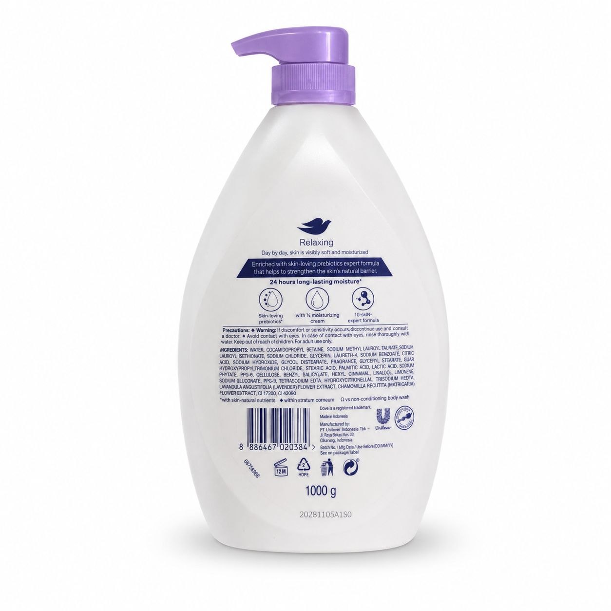 Dove body wash Lavender 1 L - Обратная
