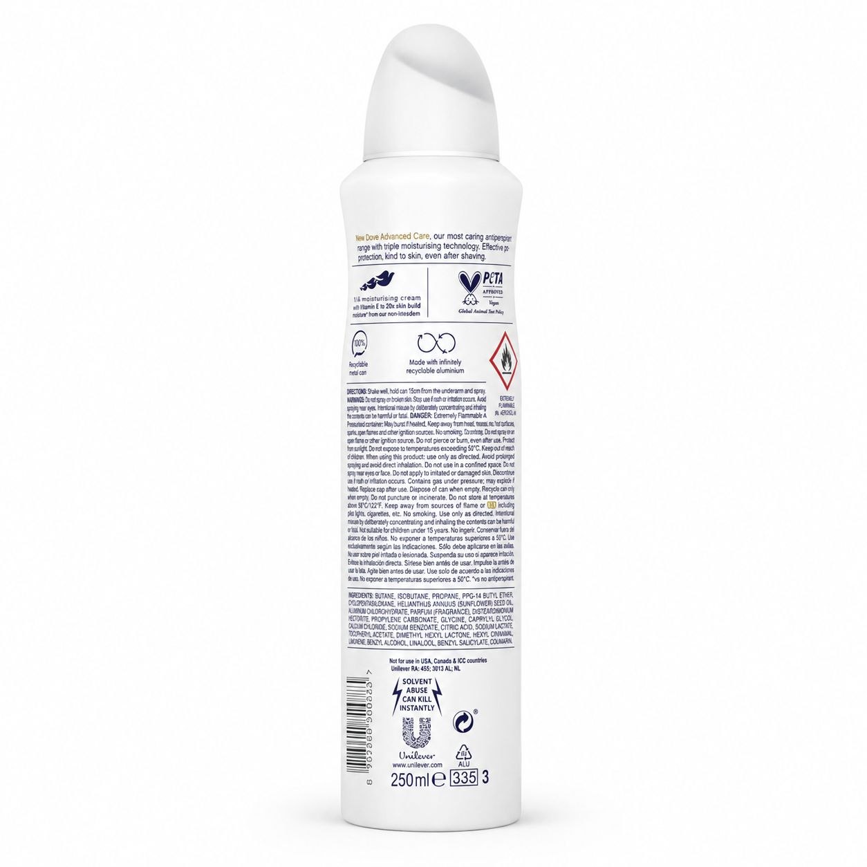 Dove Advanced Care go fresh Coconut & Jasmine спрей-дезодорант, 250 мл - Обратная