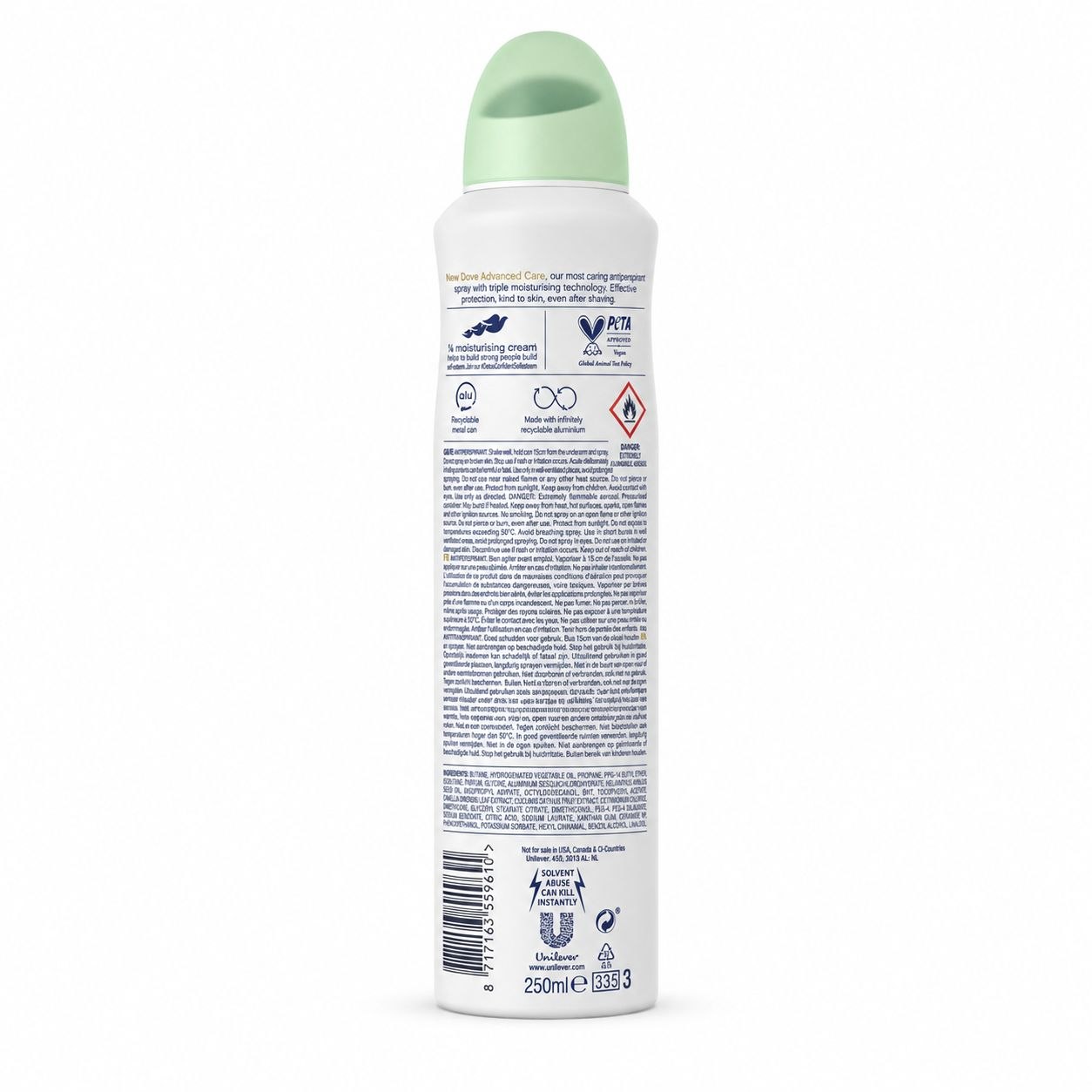 Dove Advanced Care go fresh Cucumber & Green Tea спрей-дезодорант, 250 мл - Обратная