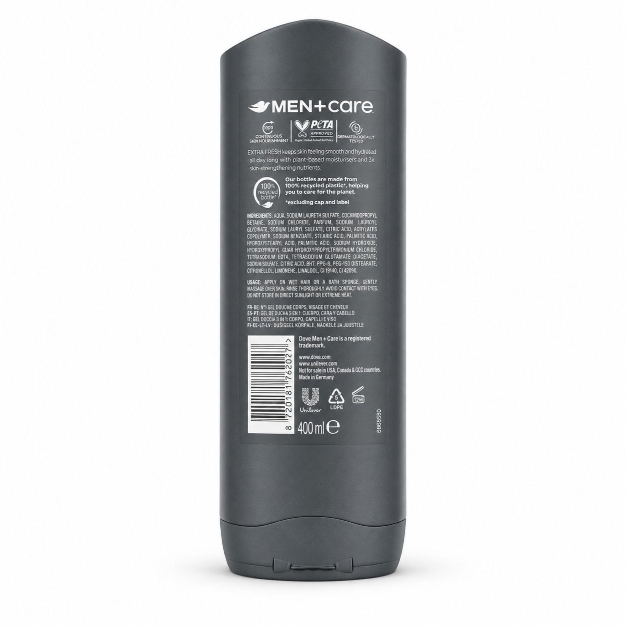 Dove Men+Care Clean Comfort гель для душа 400 мл - Обратная