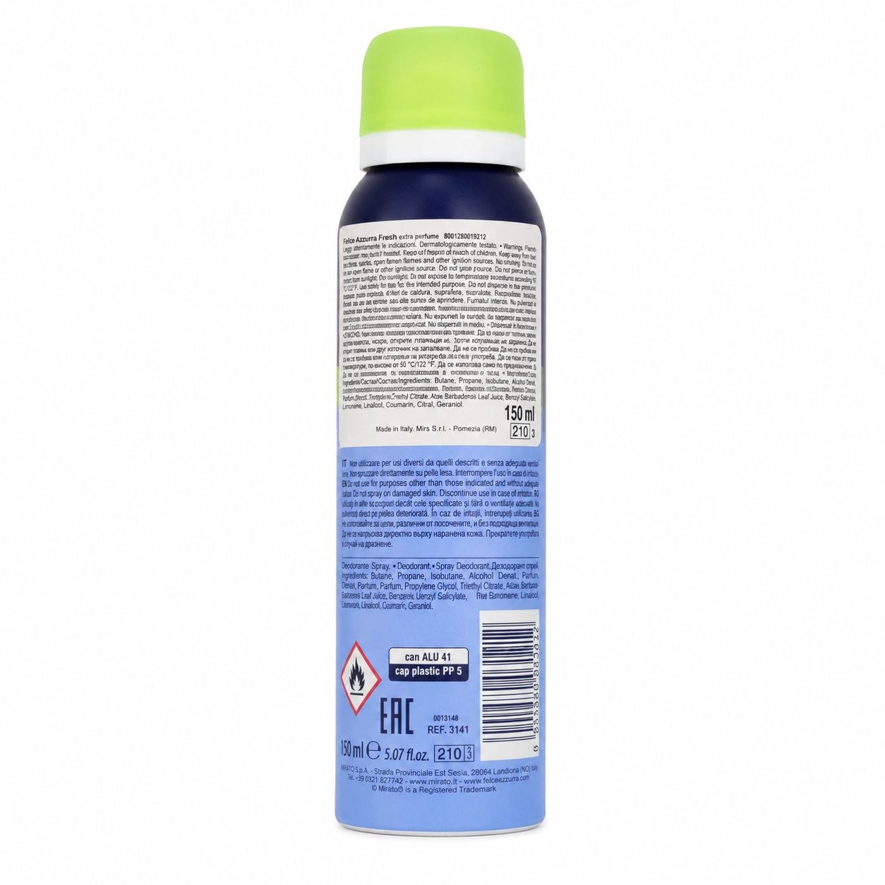 Felce Azzurra deodorant spray Fresco 150 ml - Обратная