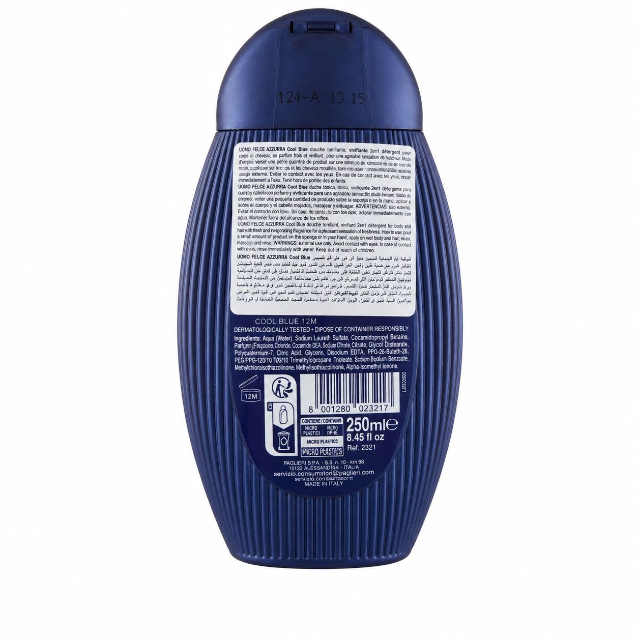Felce Azzurra Uomo Cool Blue shower shampoo 250 ml - Обратная