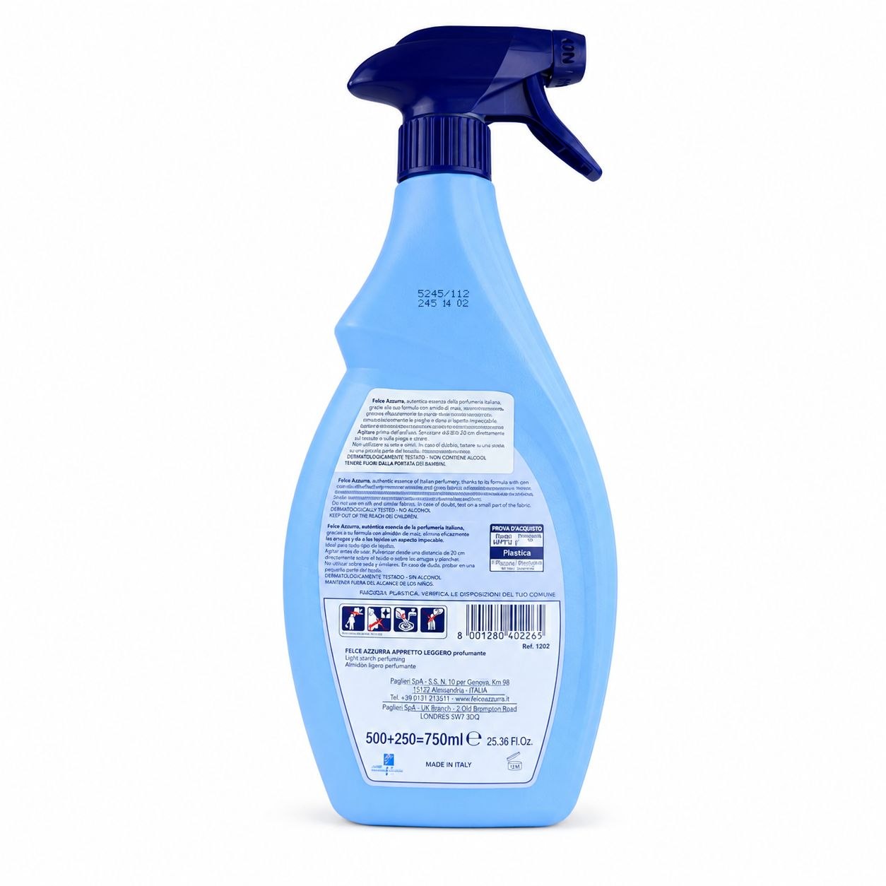 Felce Azzurra light starch spray 750 ml - Обратная