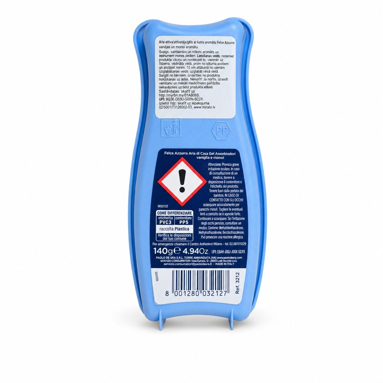 Felce Azzurra air freshener gel Vanilla & Monoi 140 g - Обратная