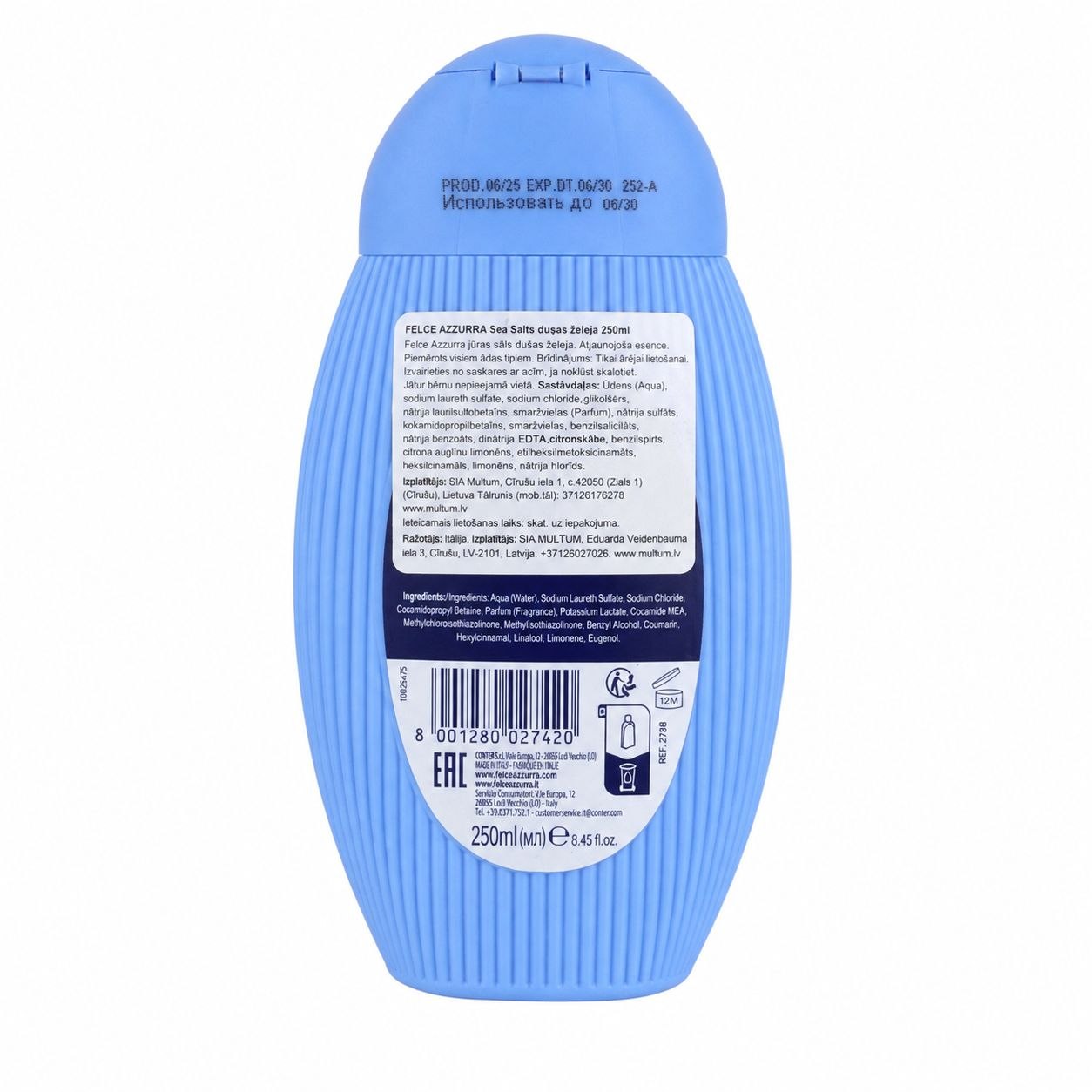 Felce Azzurra shower gel Sea Salts 250 ml - Обратная