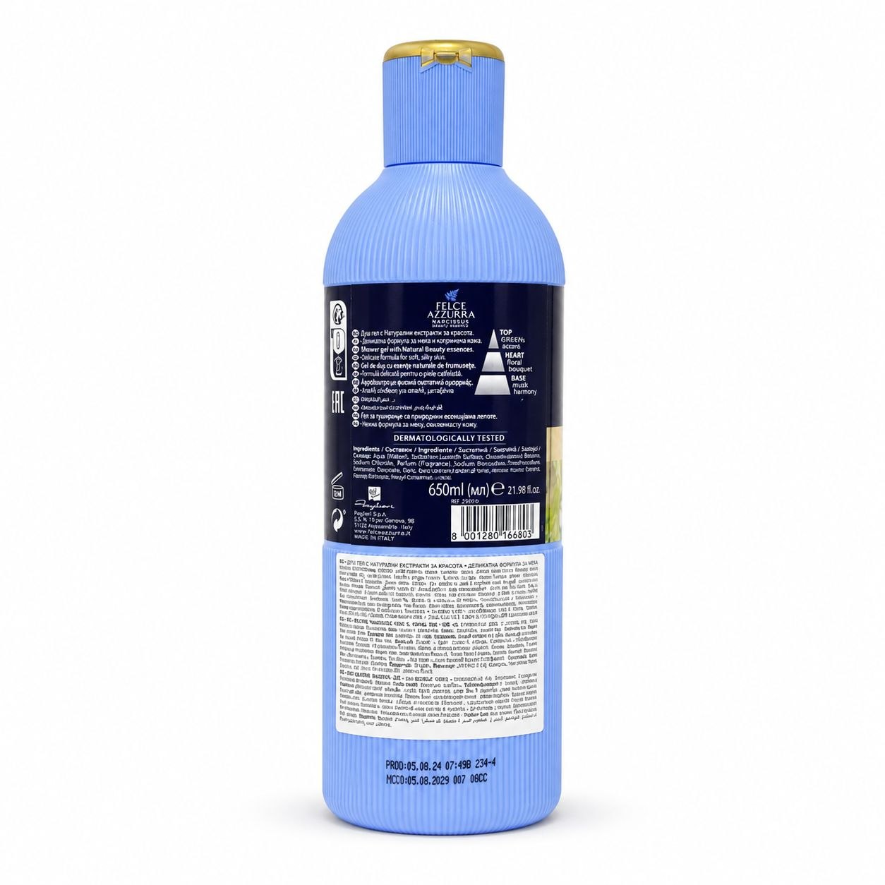 Felce Azzurra shower gel Narcissus 650 ml - Обратная