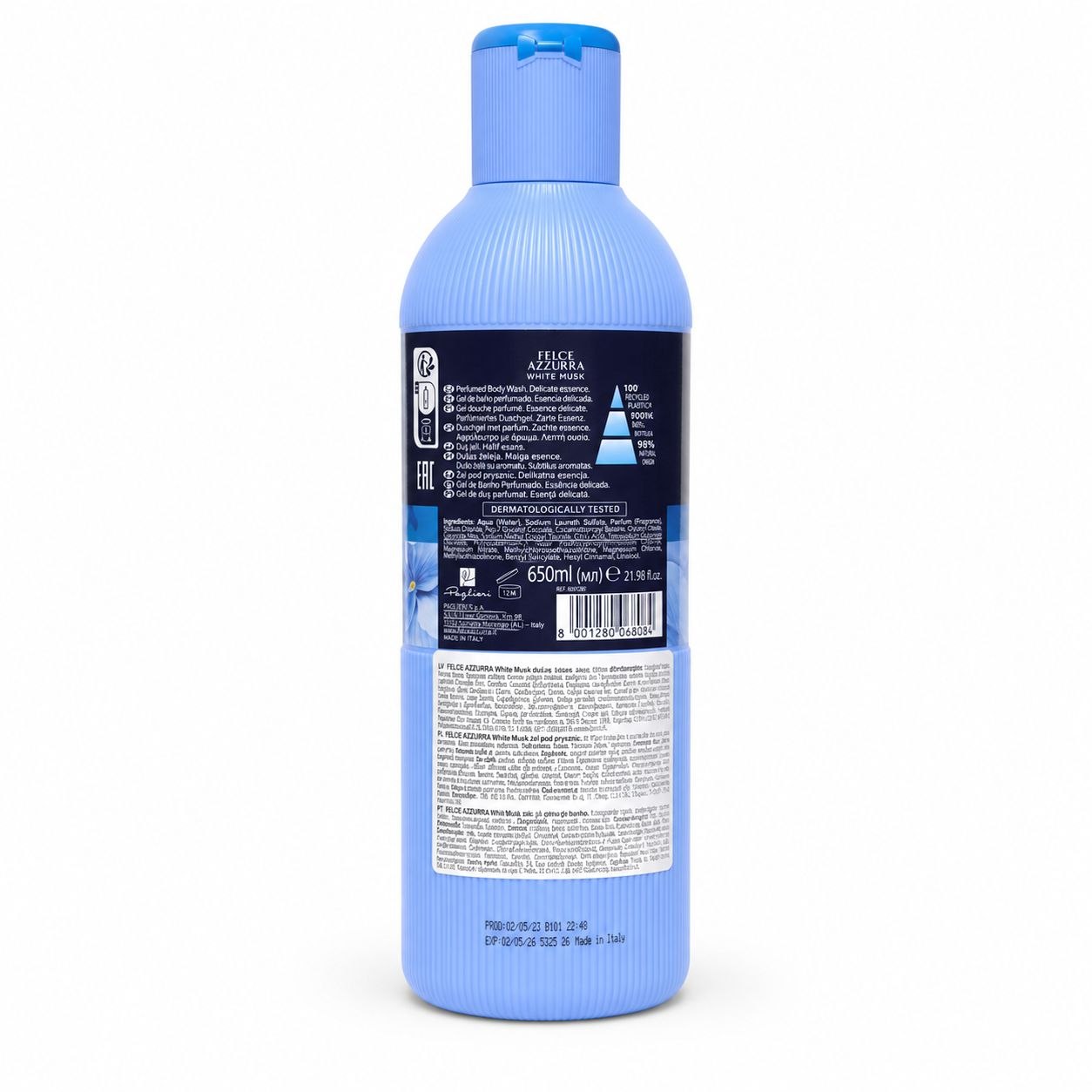 Felce Azzurra shower gel White Musk 650 ml - Обратная