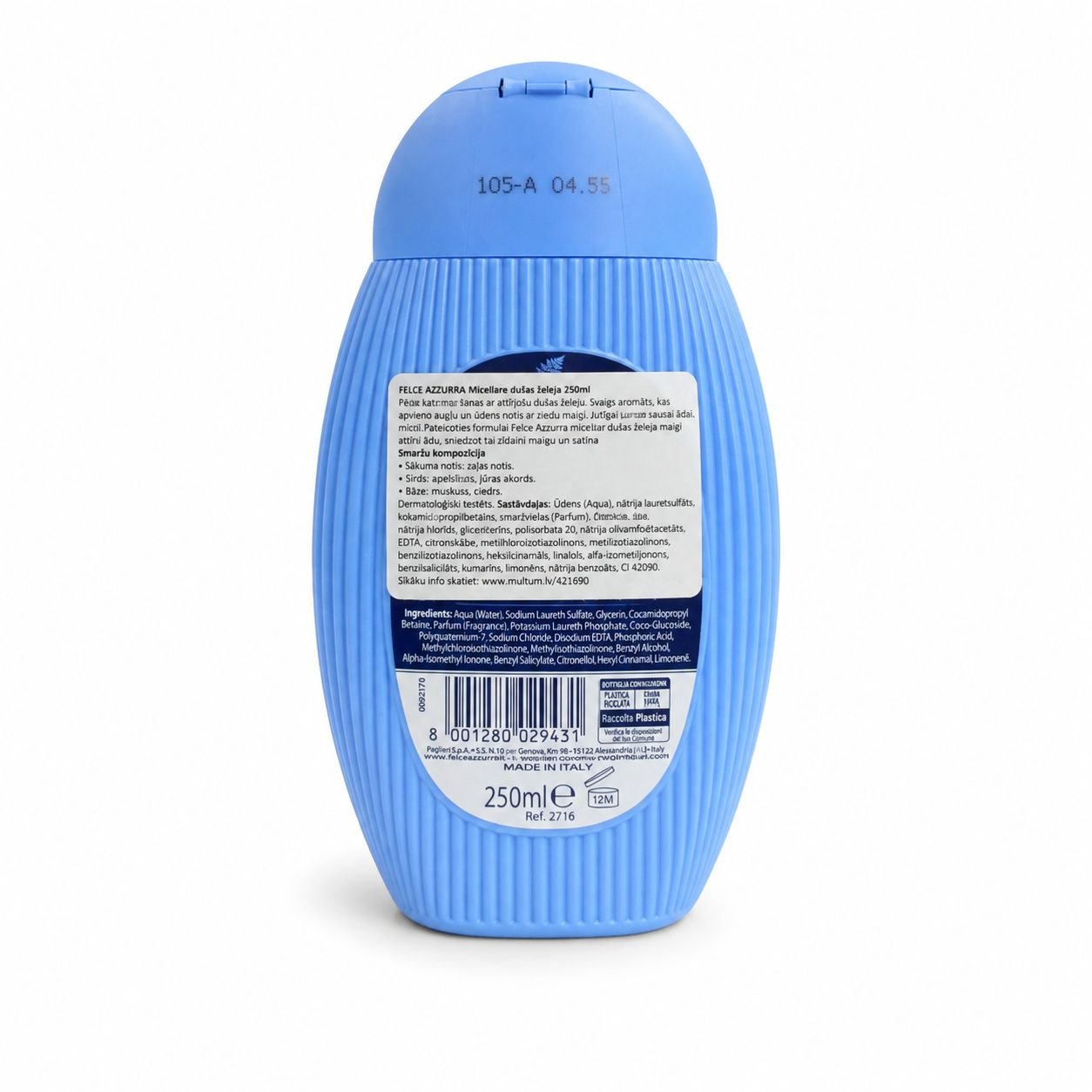 Felce Azzurra shower gel Micellar 250 ml - Обратная