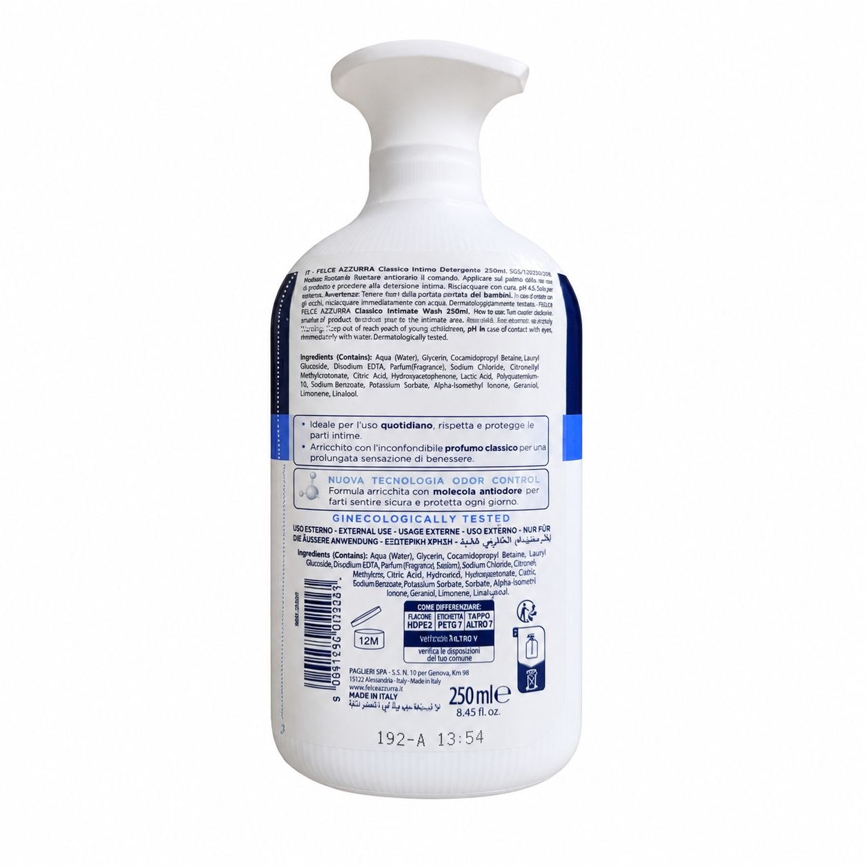 Felce Azzurra intimate wash Classic 250 ml - Обратная