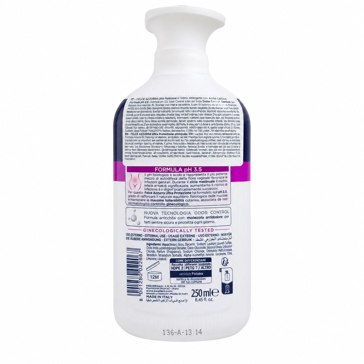 Felce Azzurra intimate wash Ultra Protect 250 ml - Обратная