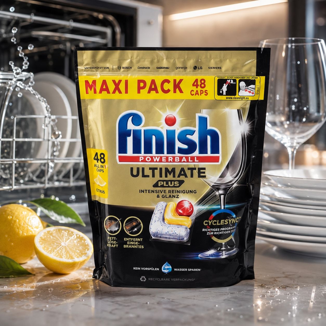 Finish Ultimate Plus Citrus капсулы для посудомоечной машины 48 шт