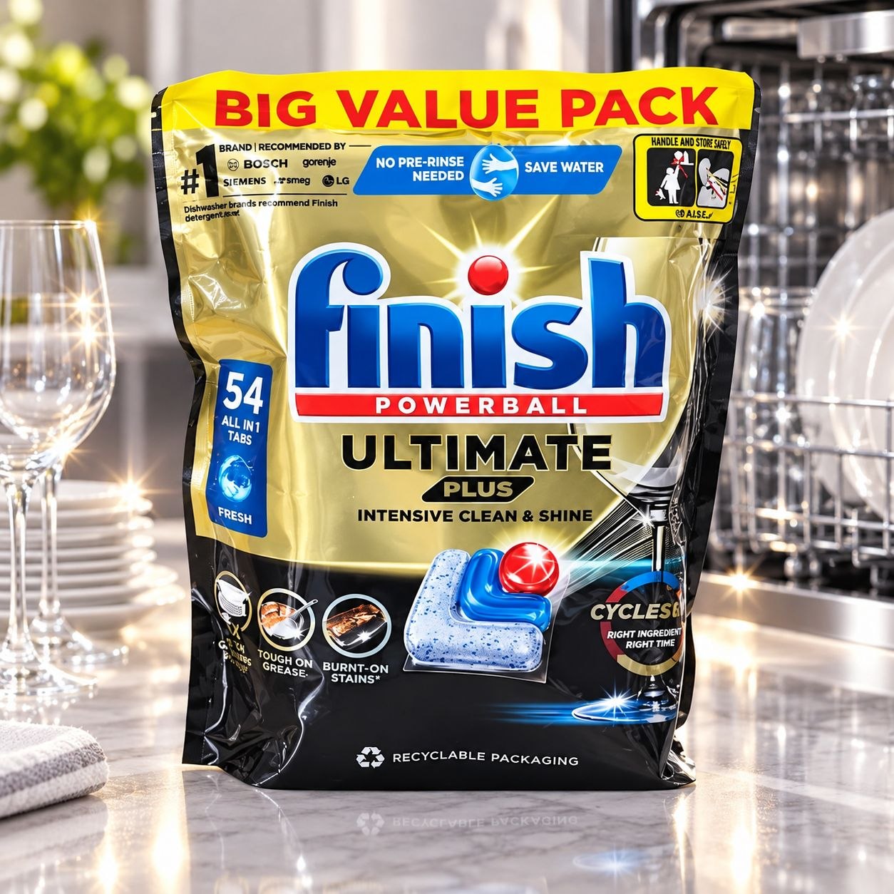 Finish Ultimate Plus Fresh капсулы для посудомоечной машины 54 шт