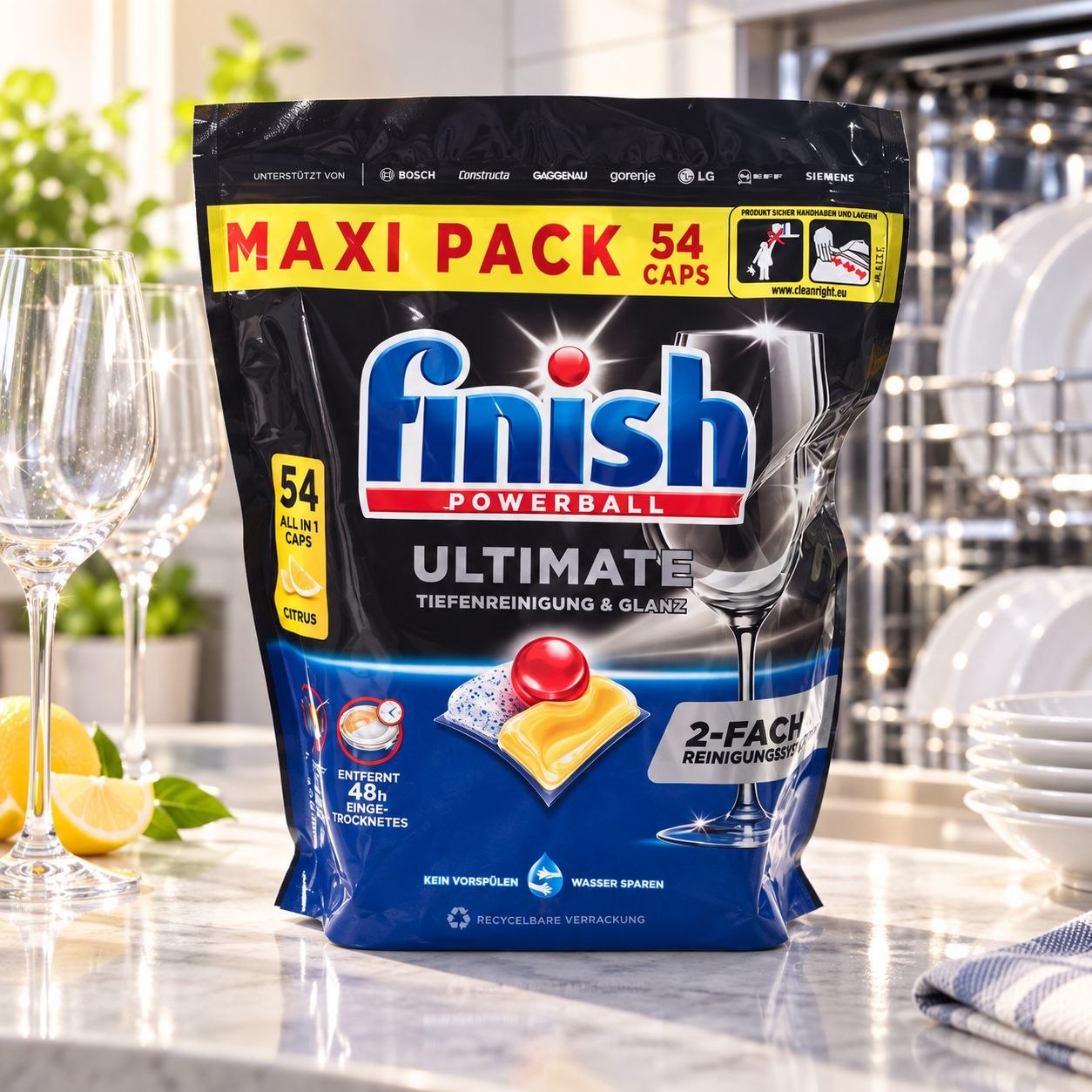Finish Ultimate Citrus капсулы для посудомоечной машины 54 шт