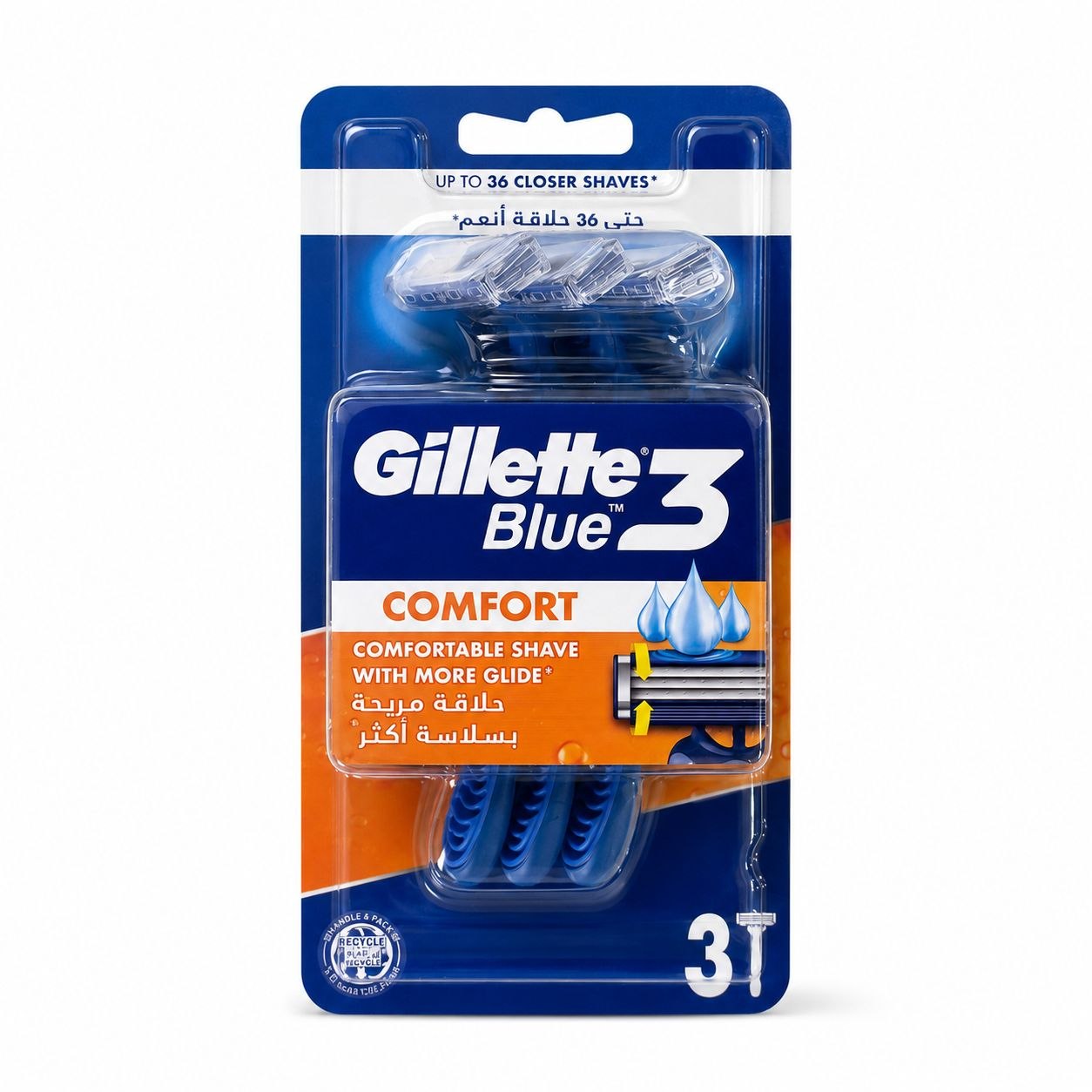 Gillette Blue3 одноразовые станки 3 шт - Лицевая