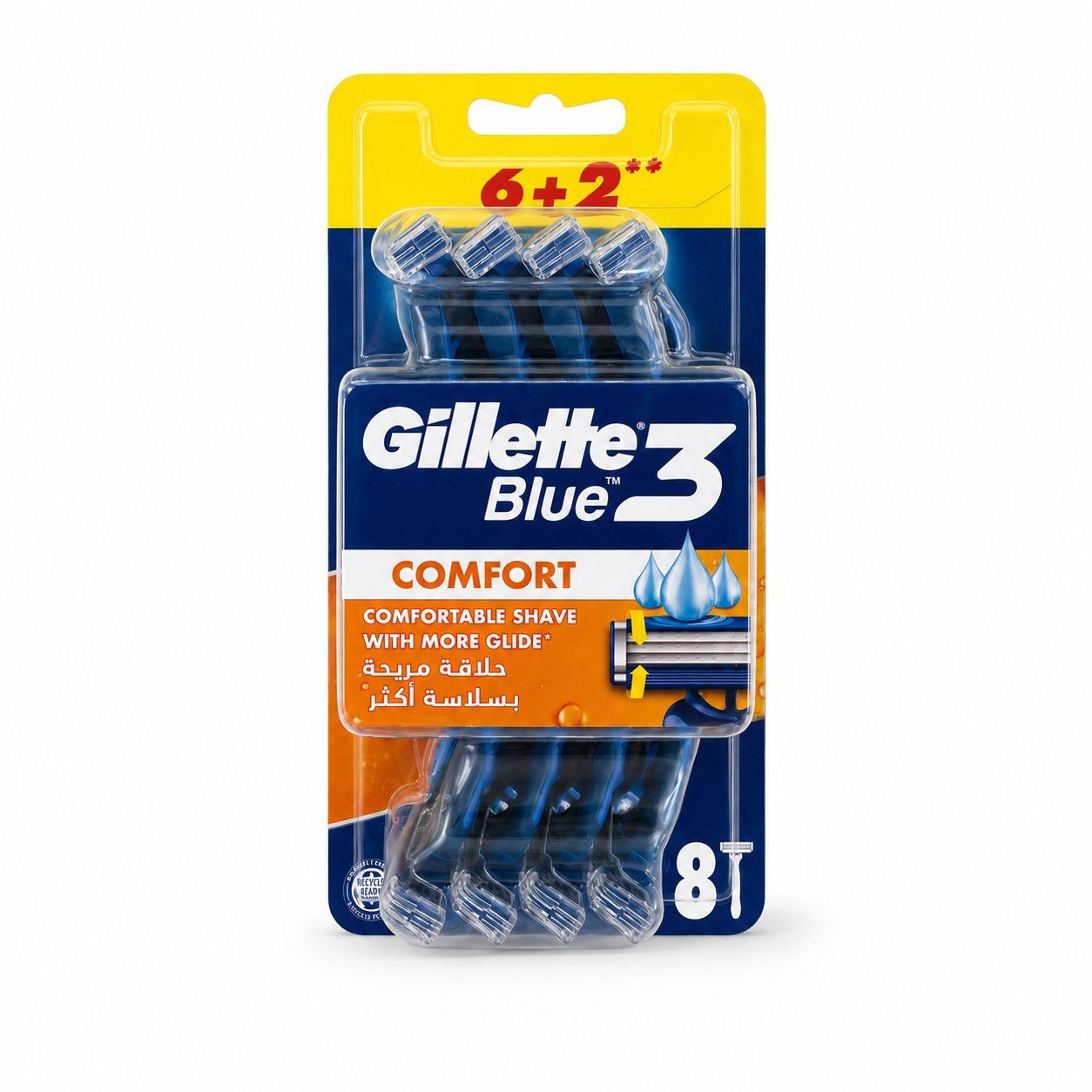 Gillette Blue3 одноразовые станки 8 шт - Лицевая