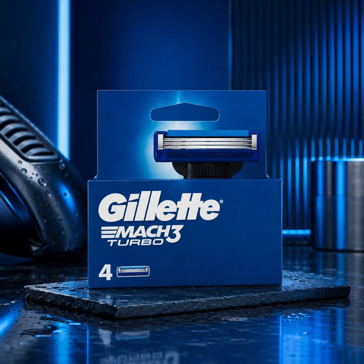 Gillette Mach3 Turbo сменные кассеты 4 шт