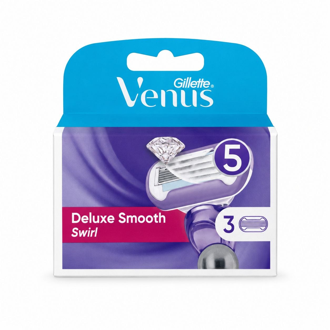 Gillette Venus Deluxe Smooth Swirl сменные кассеты 3 шт - Лицевая
