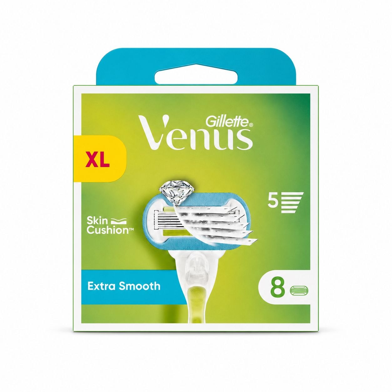 Gillette Venus Extra Smooth сменные кассеты 8 шт (XL) - Лицевая