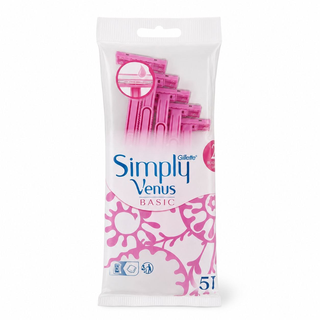 Gillette Venus Simply Basic одноразовые станки 5 шт - Лицевая