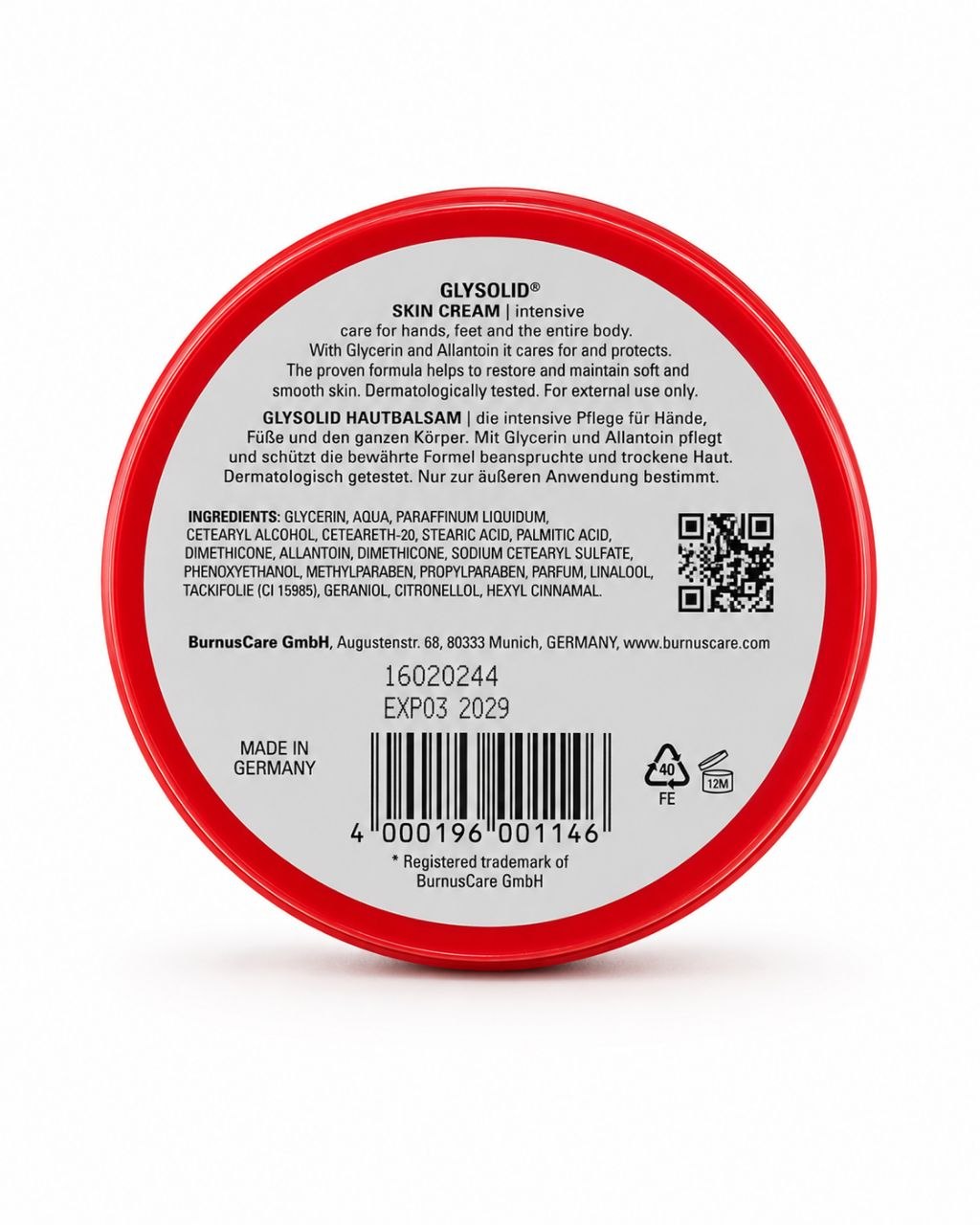 Glysolid Cream 100 мл Classic - Обратная