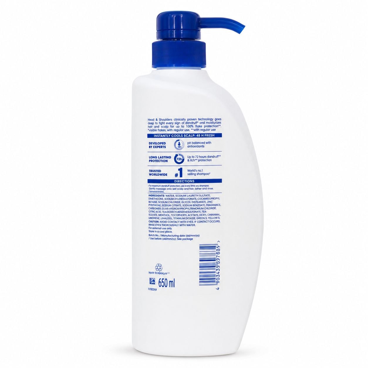 Head & Shoulders Cool Menthol шампунь 1 л - Обратная
