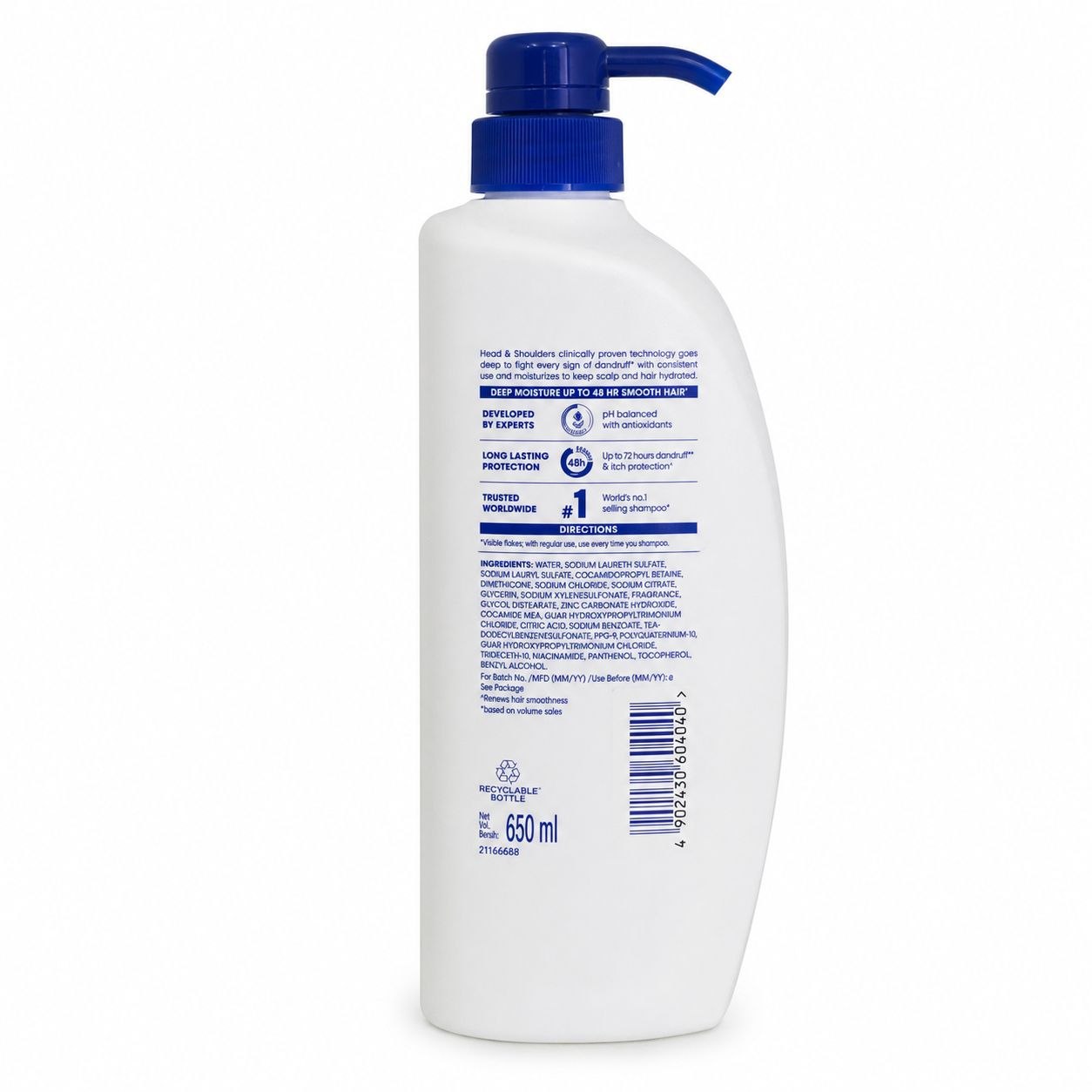 Head & Shoulders Smooth & Silky шампунь 1 л - Обратная