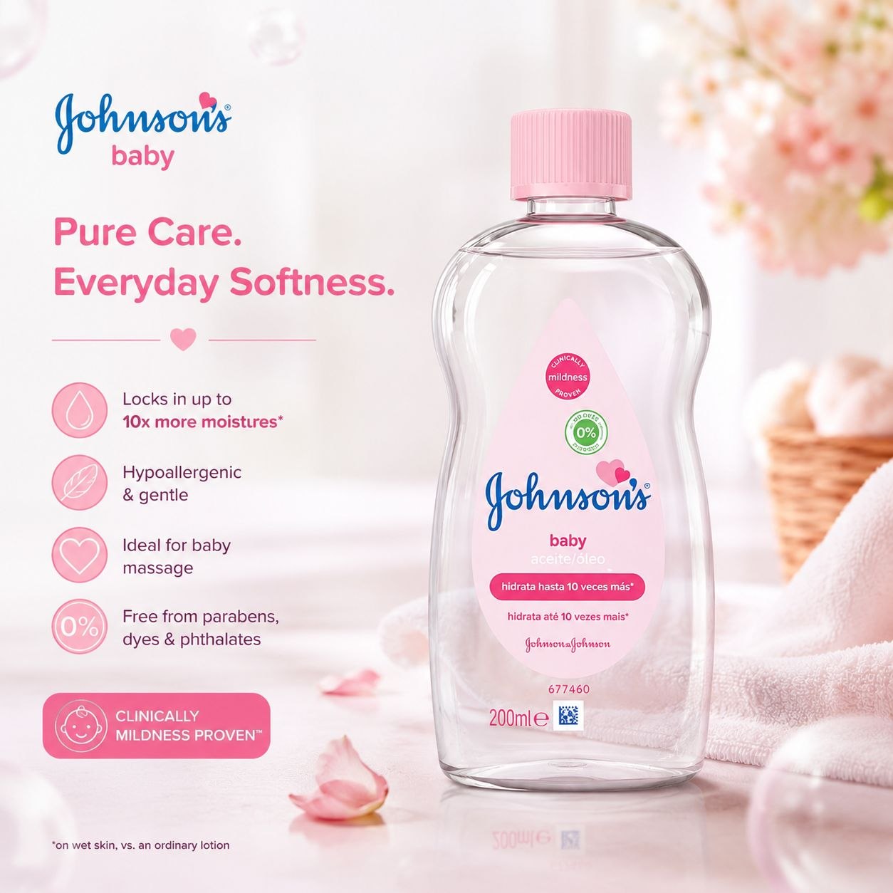 Johnson's Baby Oil детское масло 200 мл